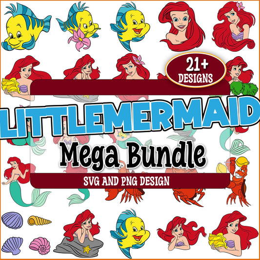 Little mermaid stuff svg bundle