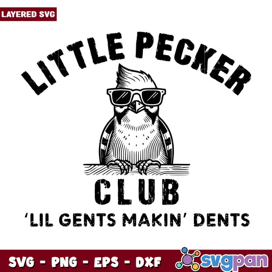 Little pecker club svg, funny quotes svg, animal memes svg