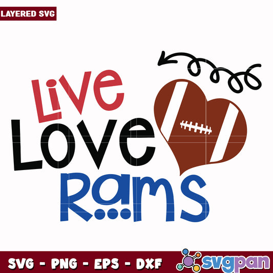 Live love rams svg, nfl rankings svg, nfl la rams svg