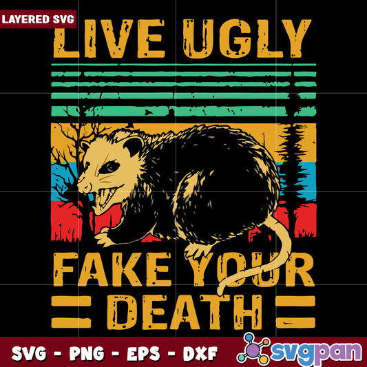 Live ugly fake your death svg, halloween candy svg, scary characters svg