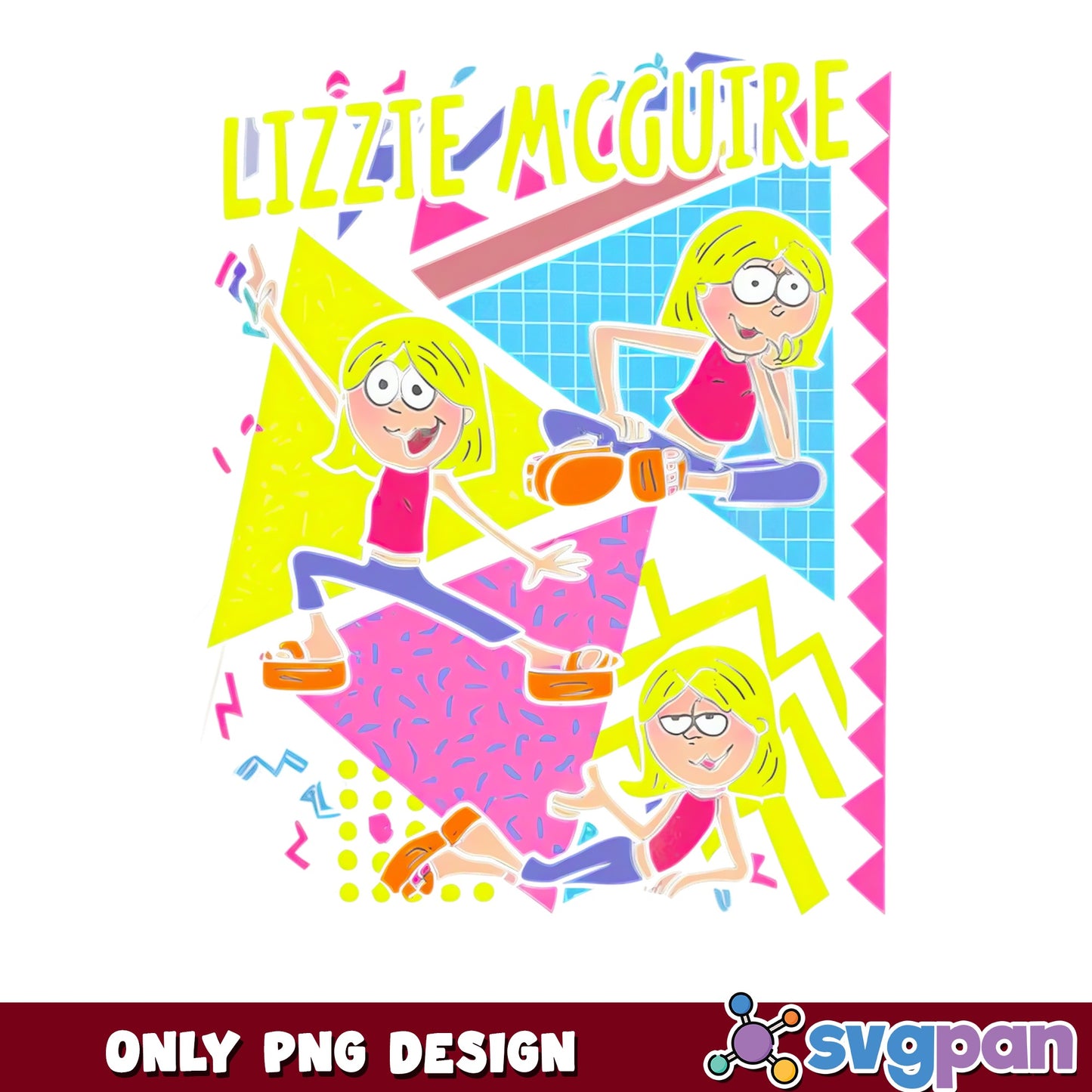 Lizzie McGuire PNG Bundle, Retro 90s Disney PNG, Cartoon PNG
