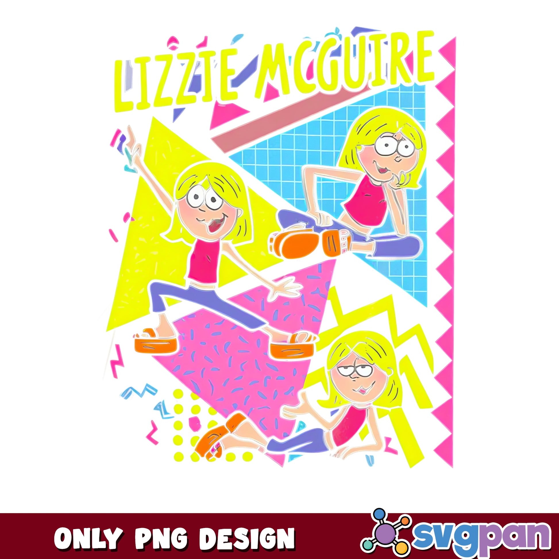 Lizzie McGuire PNG Bundle, Retro 90s Disney PNG, Cartoon PNG