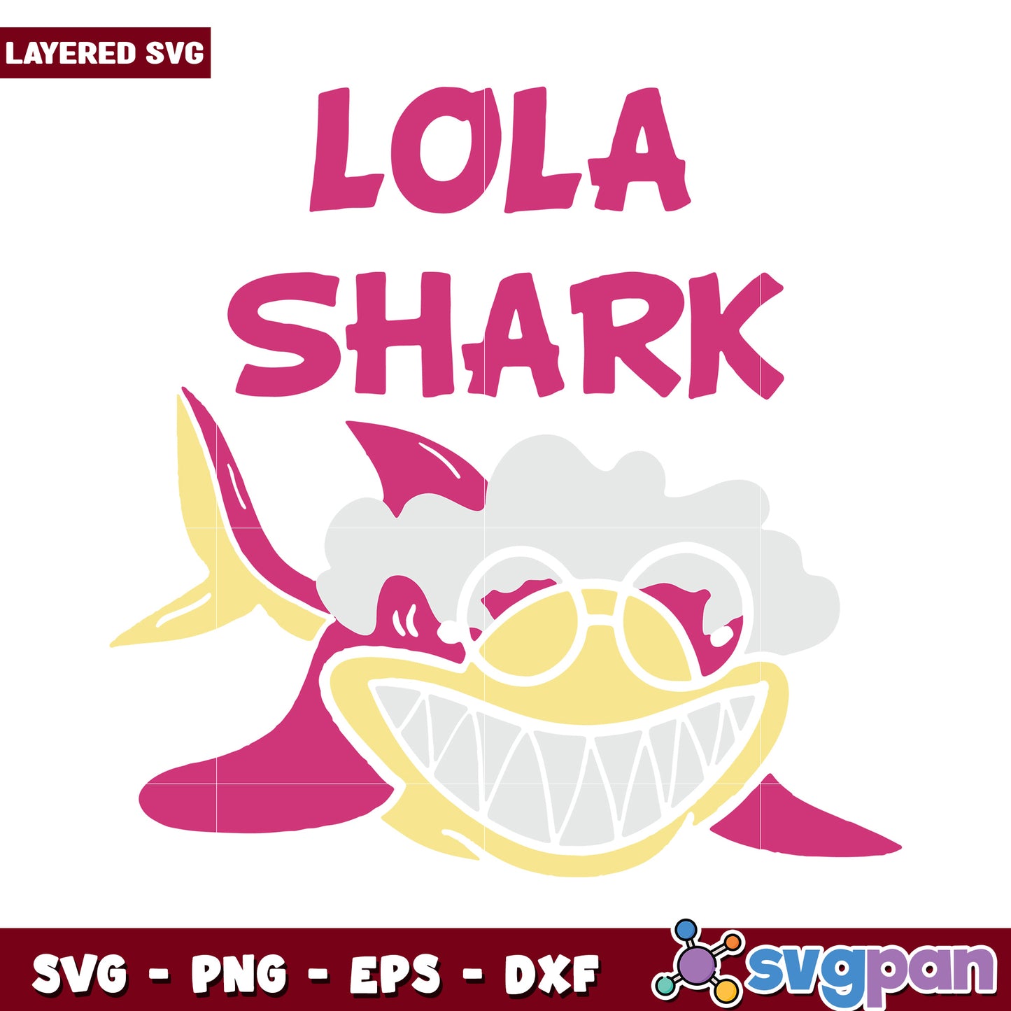 Lola Shark digital art design for crafts, perfect for DIY projects