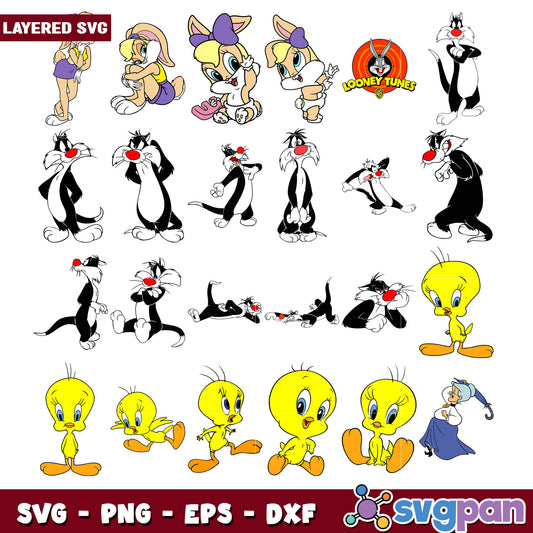 Looney Tunes Character Bundle SVG Clipart Pack