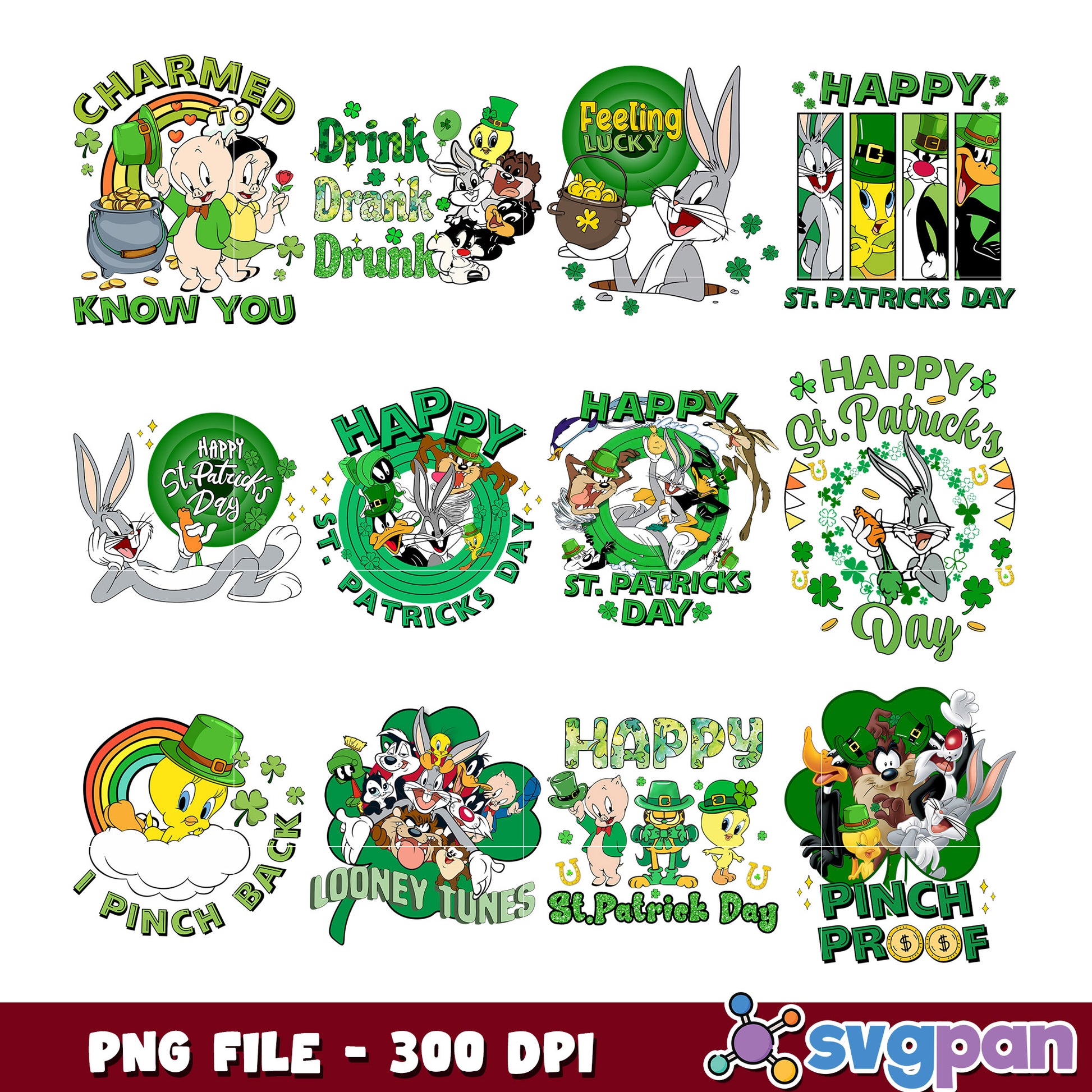 Looney Tunes St Patricks Day PNG Bundle