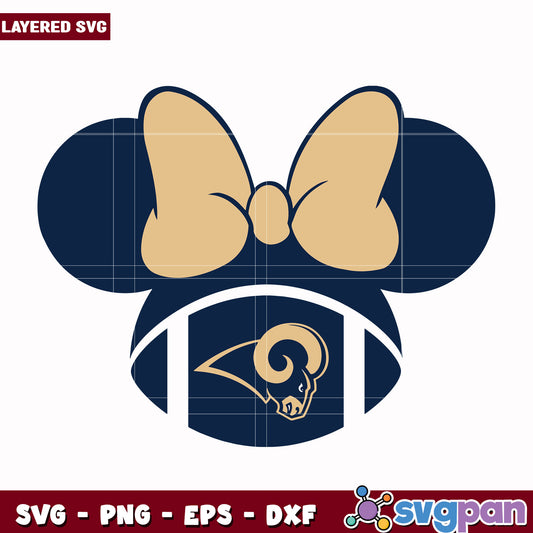 Los Angeles Rams minnie mouse svgsvg, nfl rankings svg, nfl la rams svg