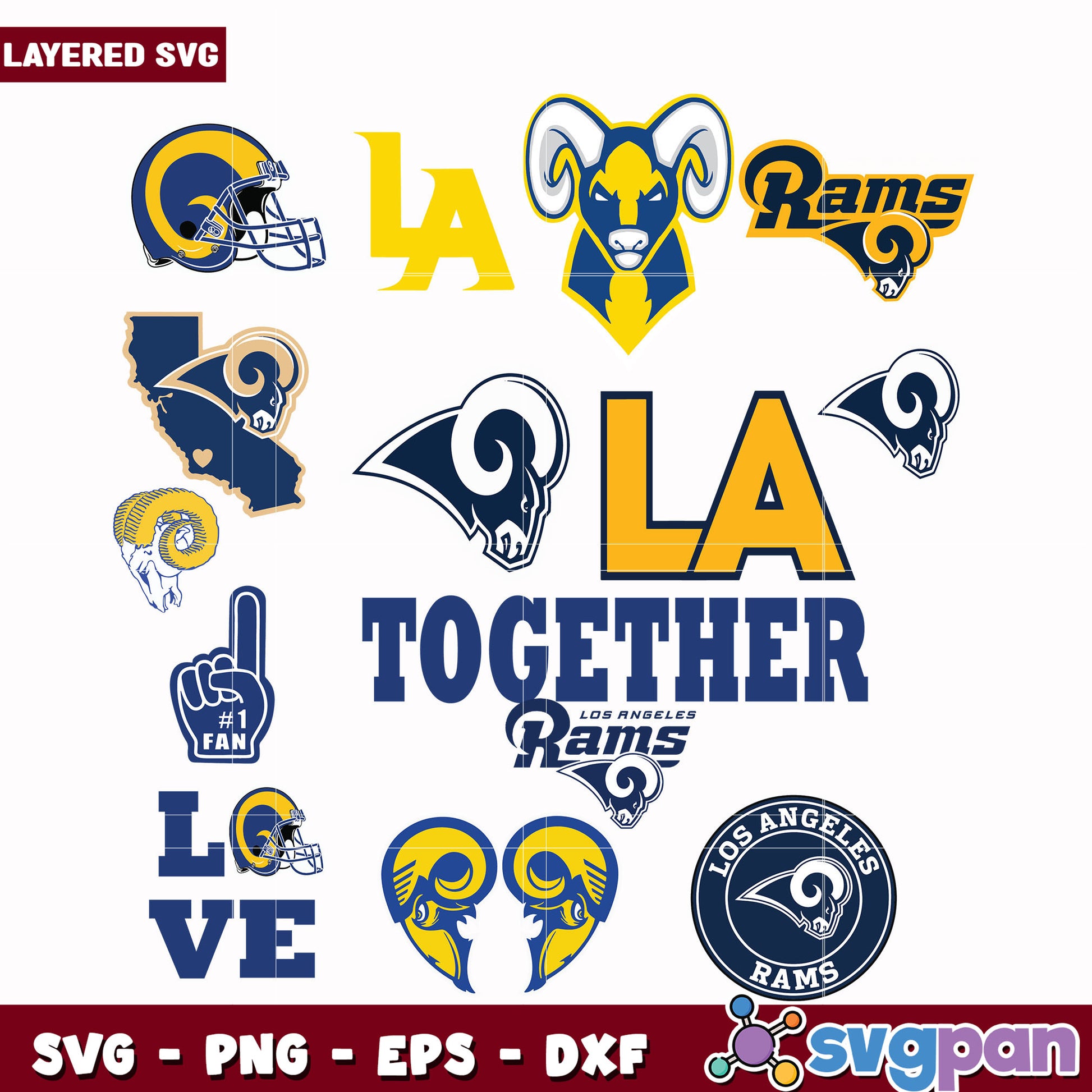 Los Angeles Rams together svg, nfl rankings svg, nfl la rams svg