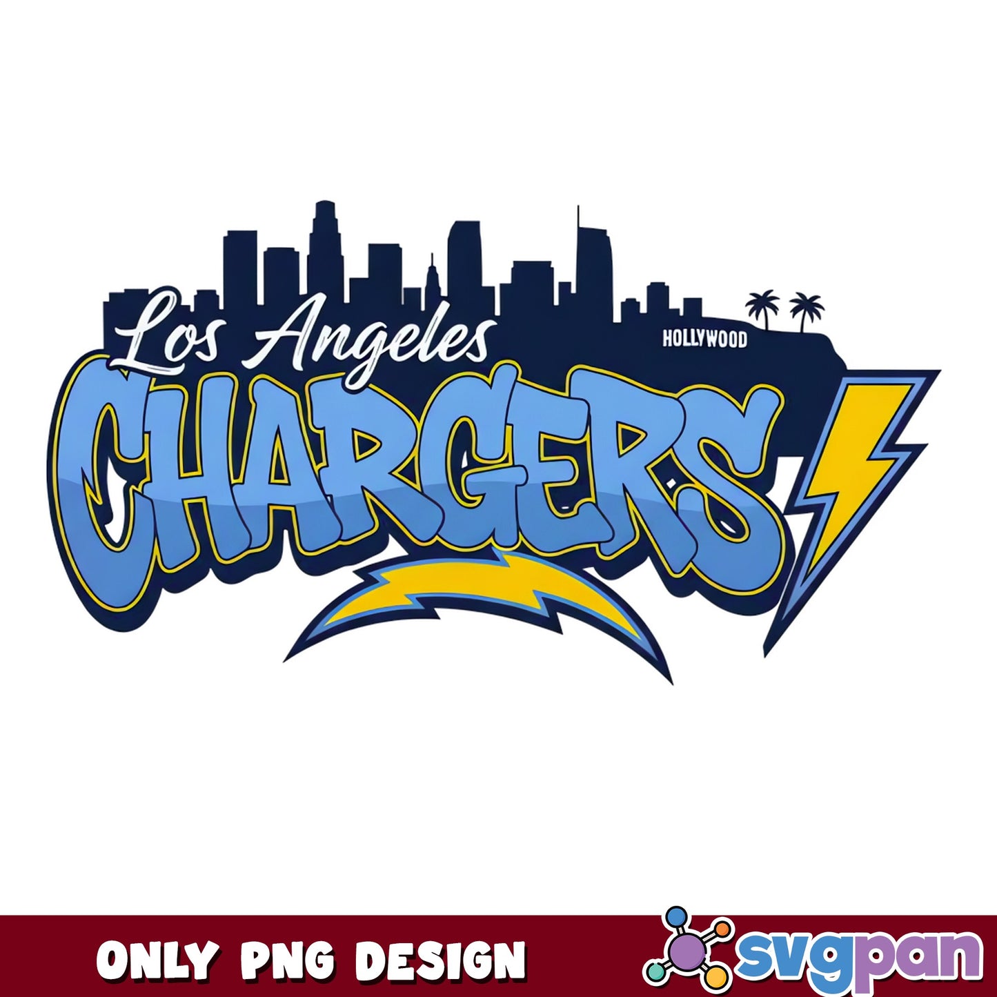 Los Angeles Chargers PNG, NFL Football Team, Chargers Skyline PNG