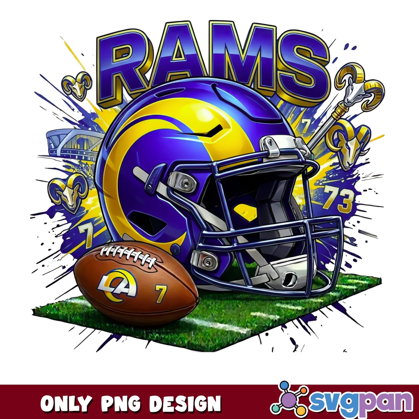 Los Angeles Rams Football Helmet PNG, NFL Rams PNG, Football PNG
