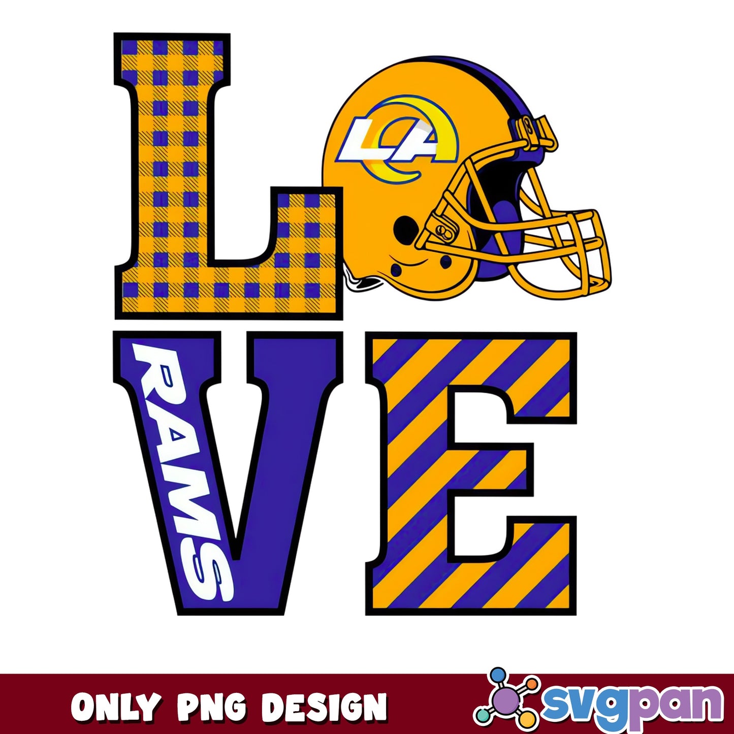 Los Angeles Rams Love PNG, NFL Football PNG, Rams Fan PNG