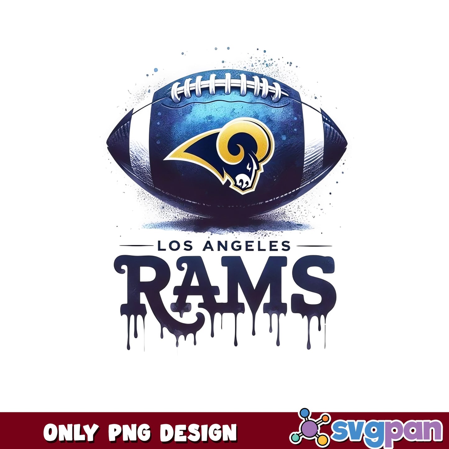 Los Angeles Rams PNG, NFL Football Drip Design PNG, Rams PNG