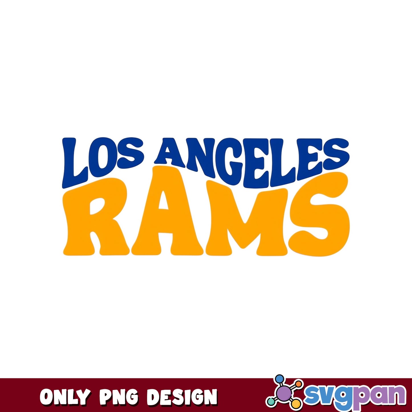 Los Angeles Rams PNG, Rams Wavy Text Design, NFL Team PNG