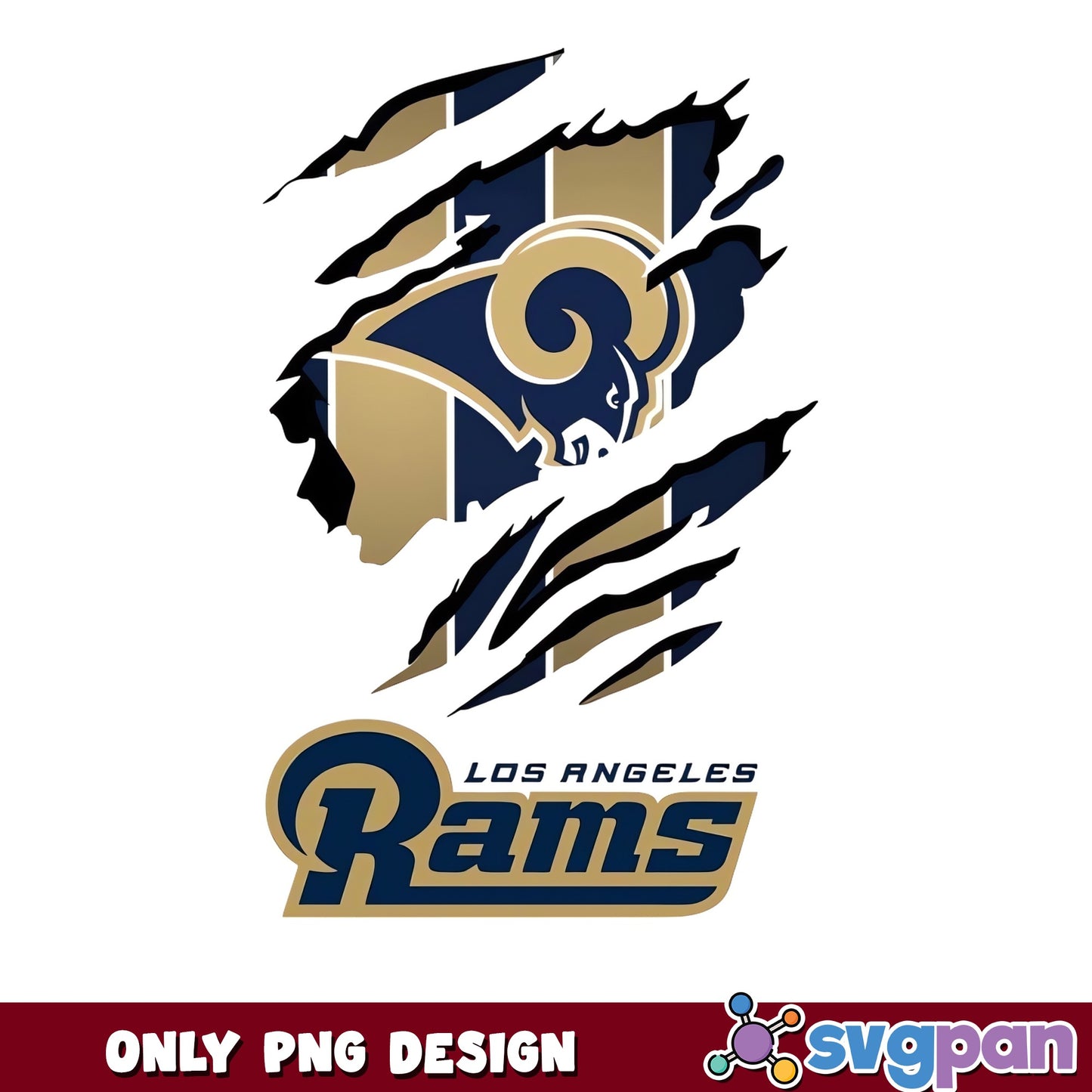 Los Angeles Rams Ripped PNG, NFL Football PNG, Rams PNG