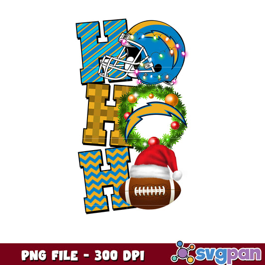 Los angeles chargers helmet hohoho png, nfl christmas games​ png, super bowl 2025