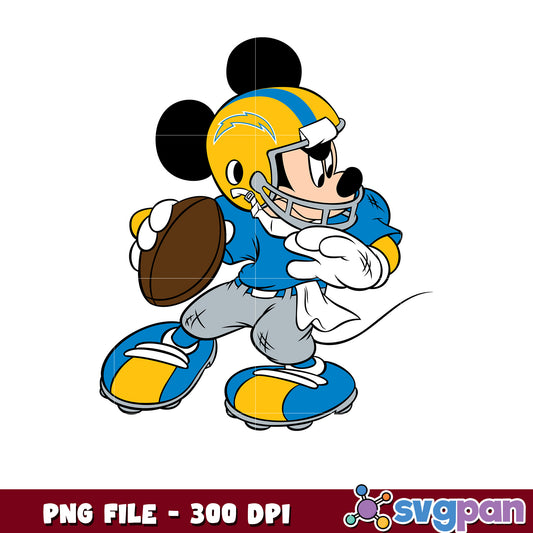 Los angeles chargers nfl mickey mouse logo png, american football league png, nfl teams png