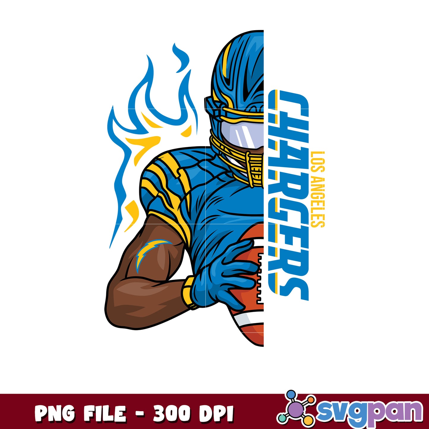 Los angeles chargers nfl player design png, american football png, nfl team logos​ png