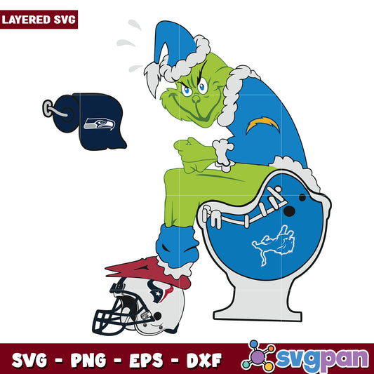 Losangeles chargers svg, funny grinch svg, grinch nfl​ svg
