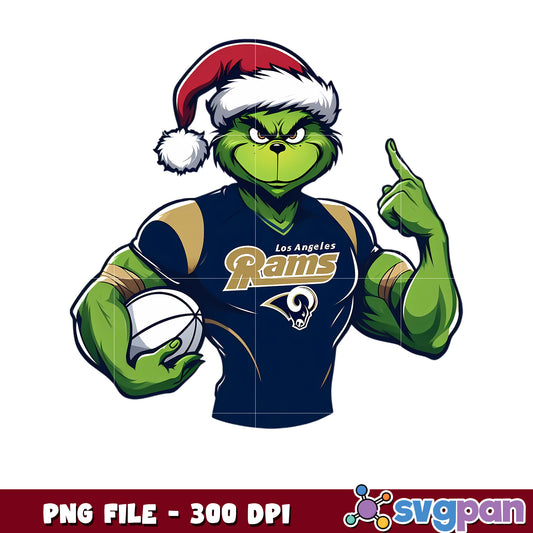 Los angeles rams grinch design png, los angeles rams team png, super bowl png