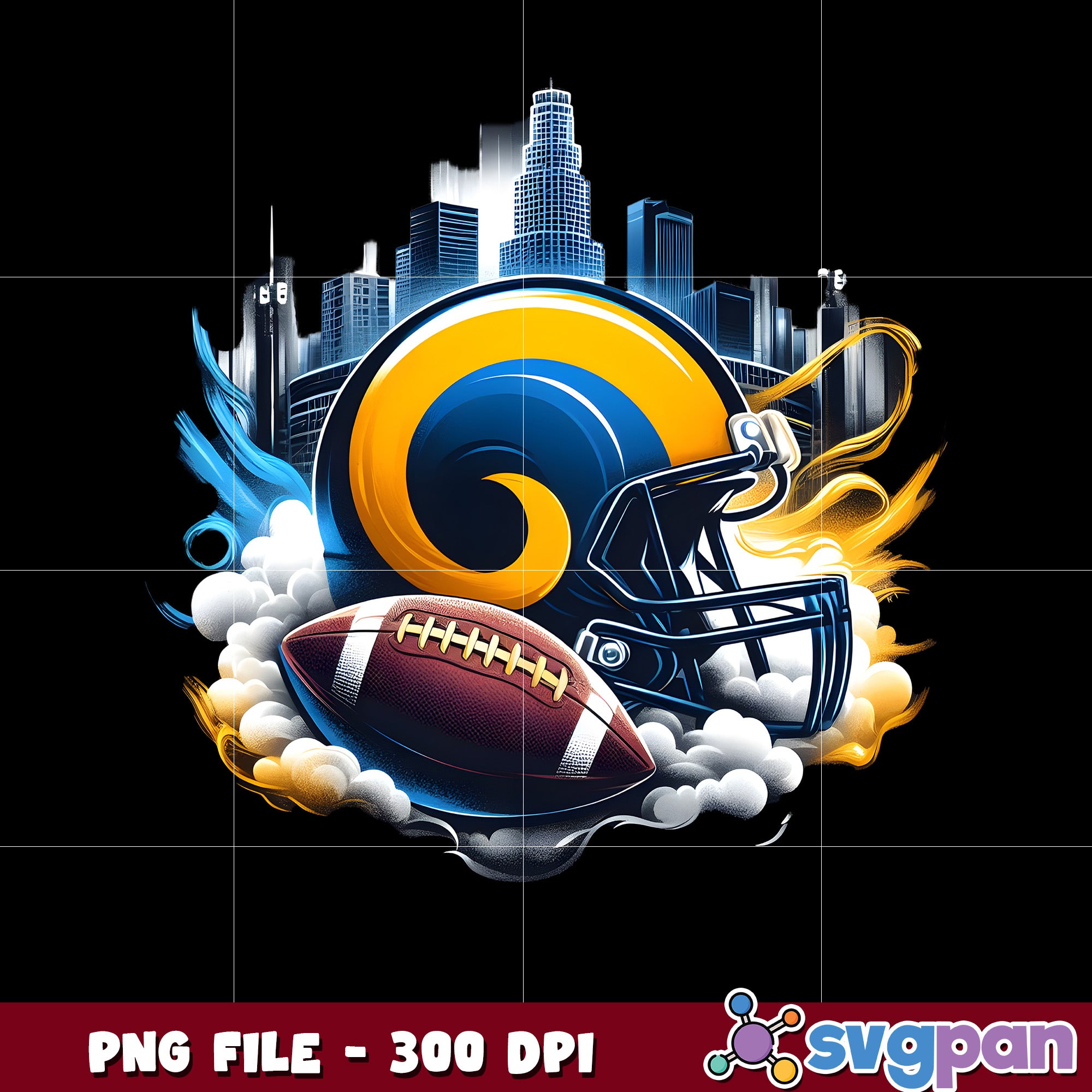 Los angeles rams logo smoke helmet illustration png, nfl team helmet p ...