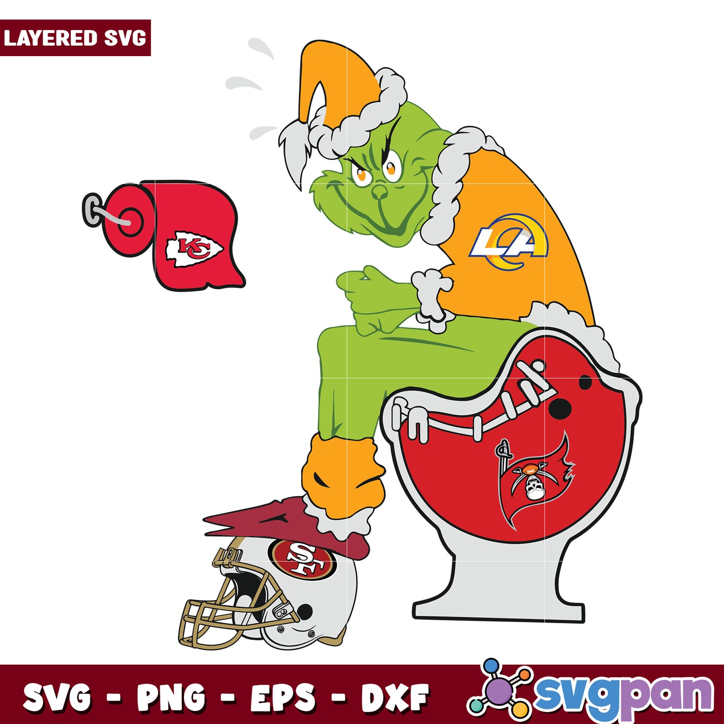 Los angeles rams svg, winter grinch svg, grinch rams​ svg