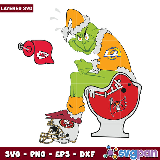 Los angeles rams svg, winter grinch svg, grinch rams​ svg