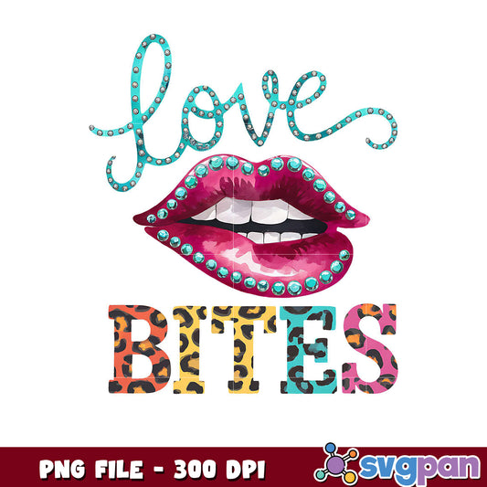 Love Bites Lip Design PNG for Creative Projects, 300 DPI