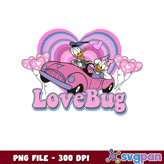 Love Bug design with balloons, perfect for Valentine's Day