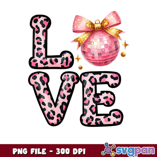 Love Design with Pink Leopard Print, Perfect for Crafts