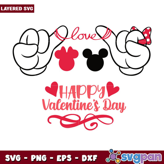 Love Happy Valentines Day svg, Disney characters svg, Digital Download 