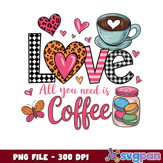 Love and Coffee PNG Design, Perfect for Home Decor