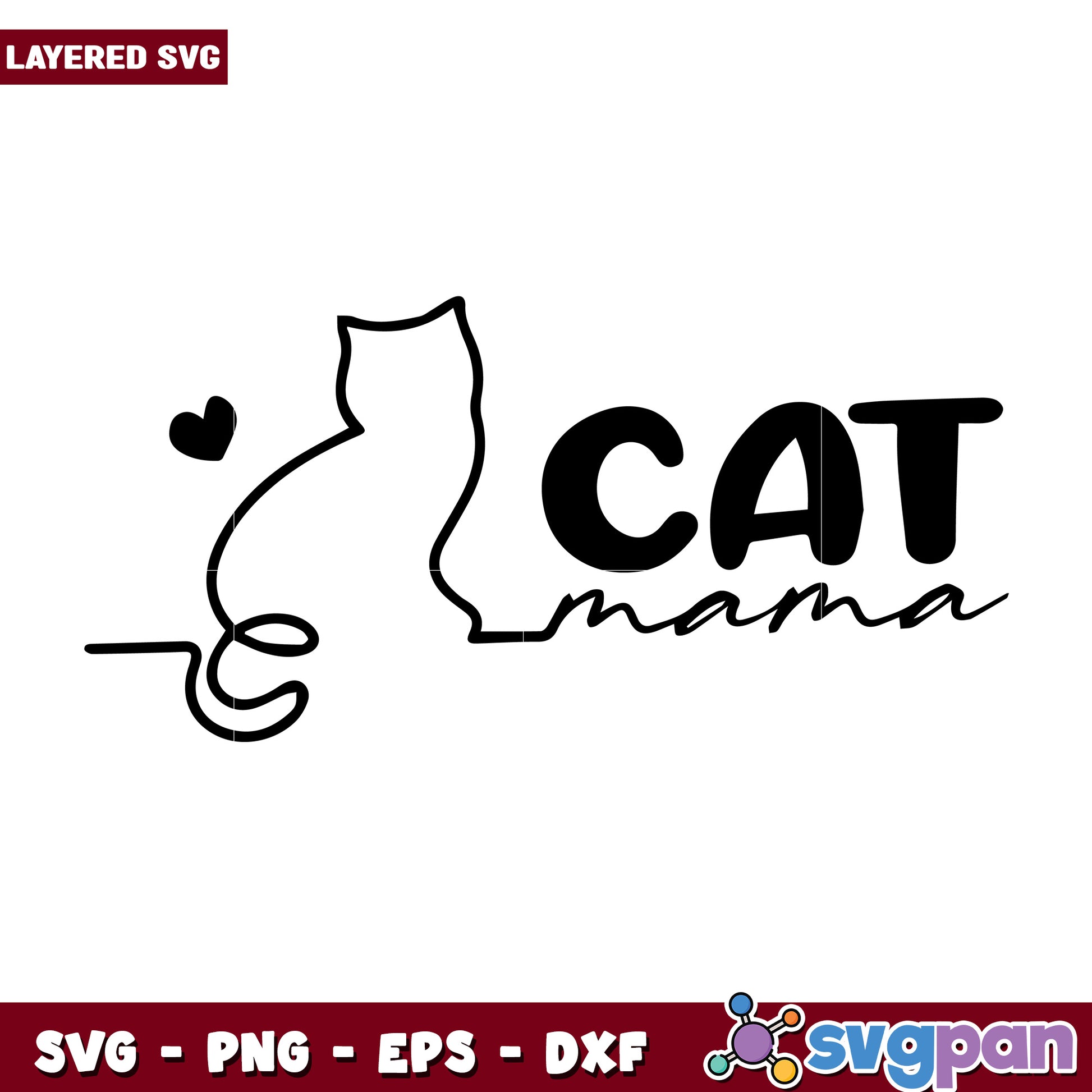 Love black cat mama svg design, cat quotes svg, love cat svg