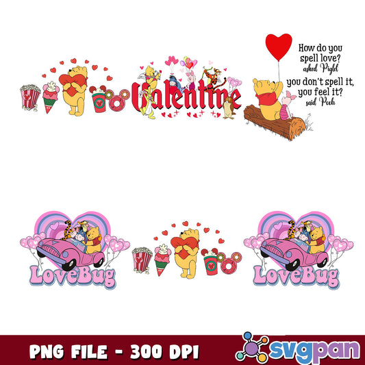 Lovebug pooh png bundle