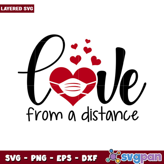 Love from a distance design, perfect for heartfelt gifts or crafts