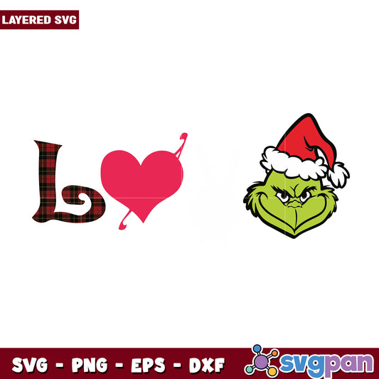 Love grinch svg, christmas svg, grinch cartoon svg