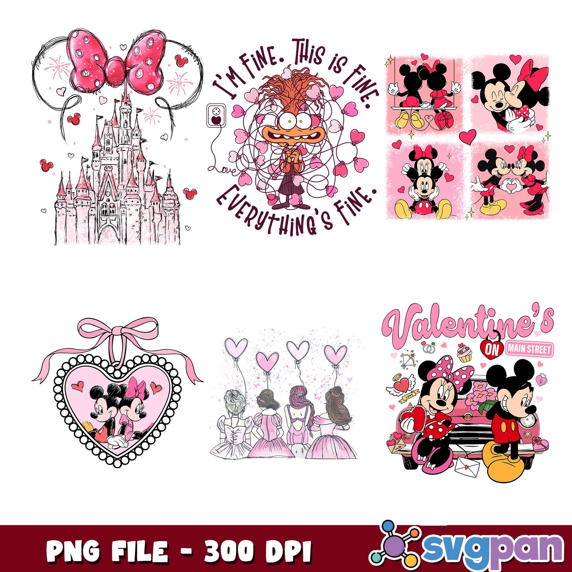 Love is mess im fine png bundle