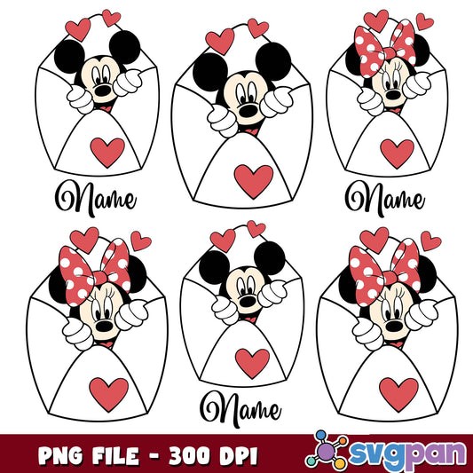 Love letter mickey mouse png bundle