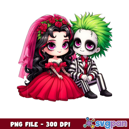 Lovely couple joker png, halloween vacation png, halloween toys png