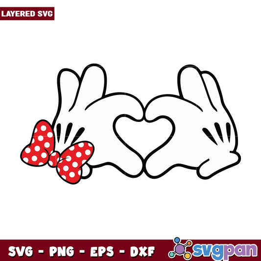 Lovely mickey and minnie hand svg, disney characters svg, disneyland svg