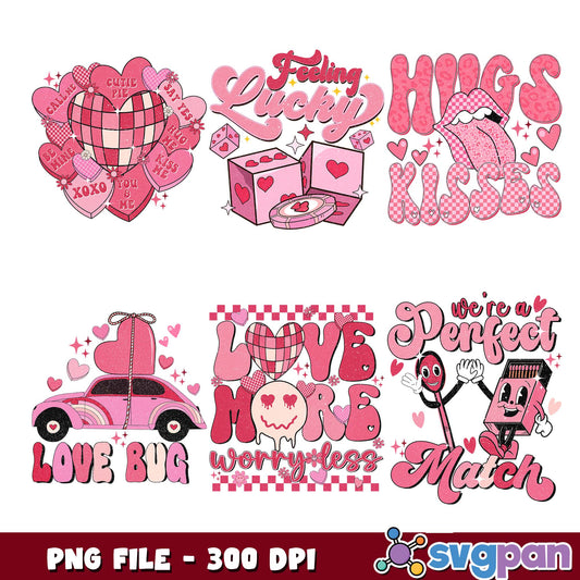 Love more worry less png bundle