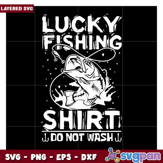 Lucky Fishing Shirt Design for Fun Fishing Lovers, Not Washable Design