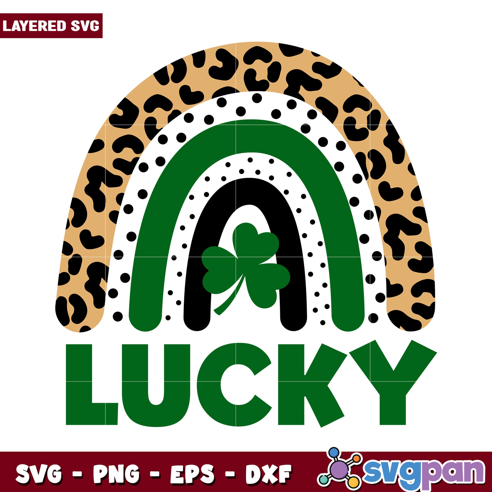 Lucky Rainbow Design for SVG Projects, Perfect for St Patricks Day