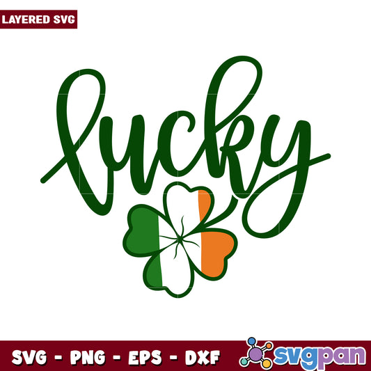 Lucky Shamrock SVG Design for Creative Projects, Perfect for St. Patrick's Day