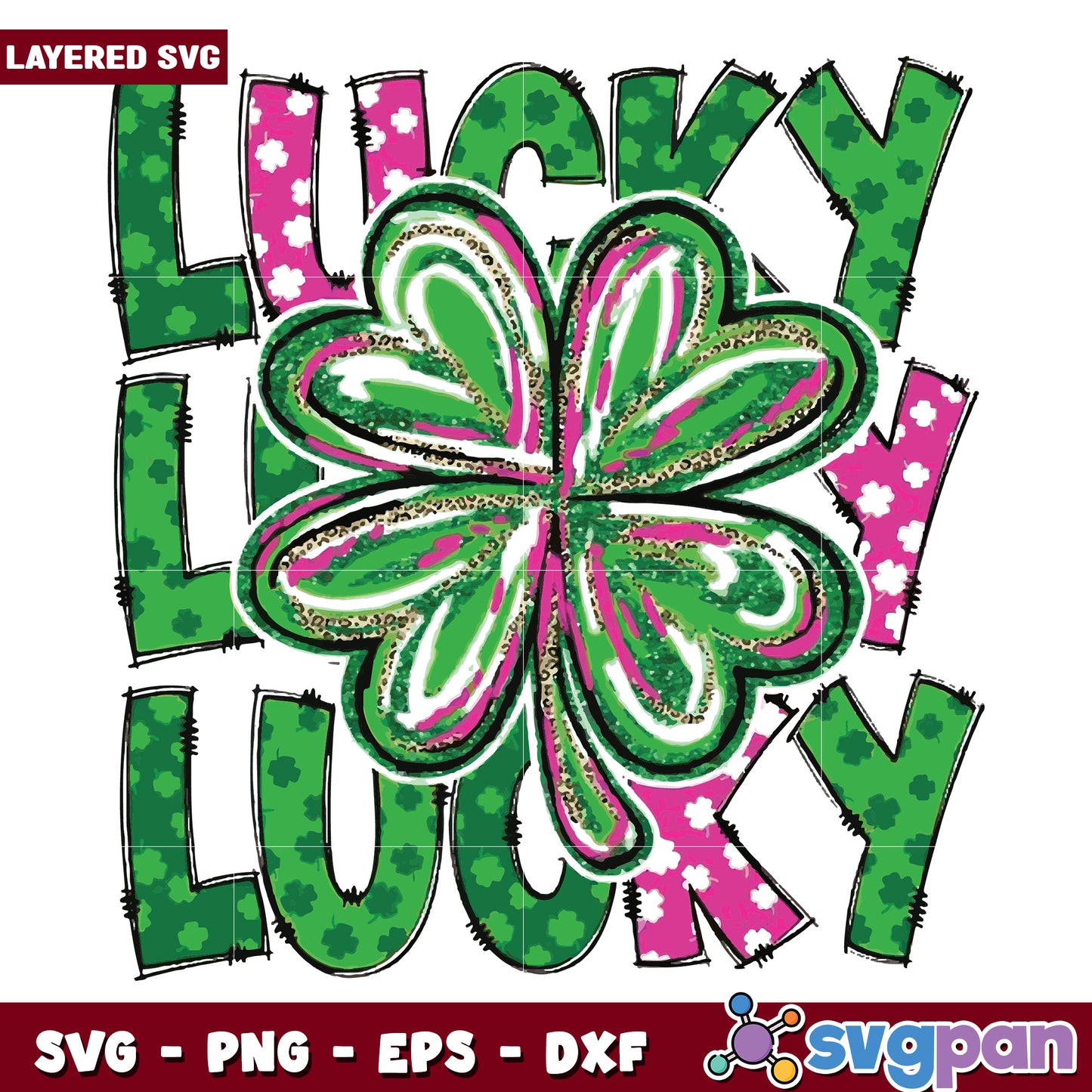 Lucky four leaf clover svg, four leaf clover svg