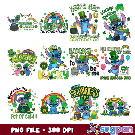 Lucky to be me stitch png bundle