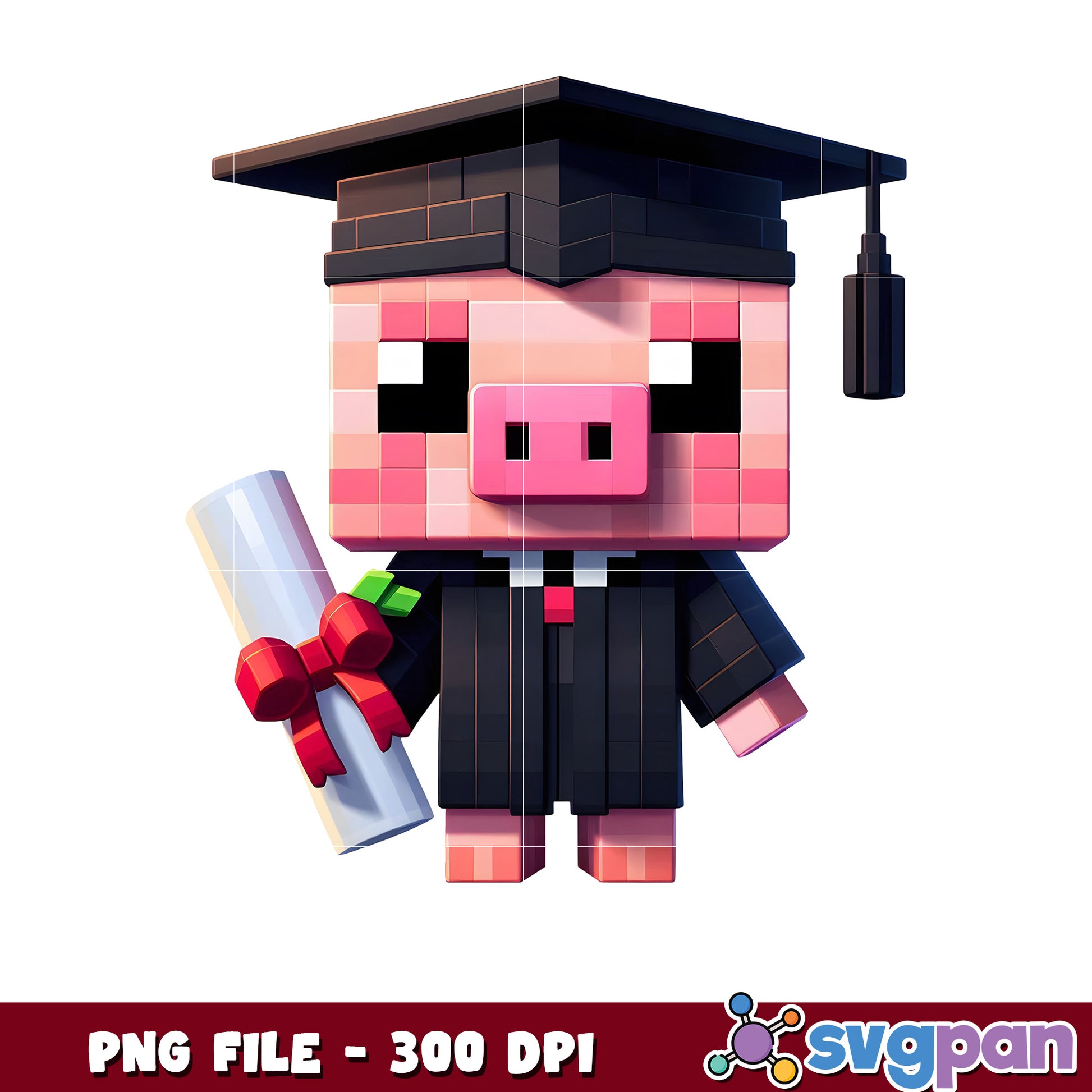 MC Pig Graduate png, minecraft education png, graduation png – svgpan
