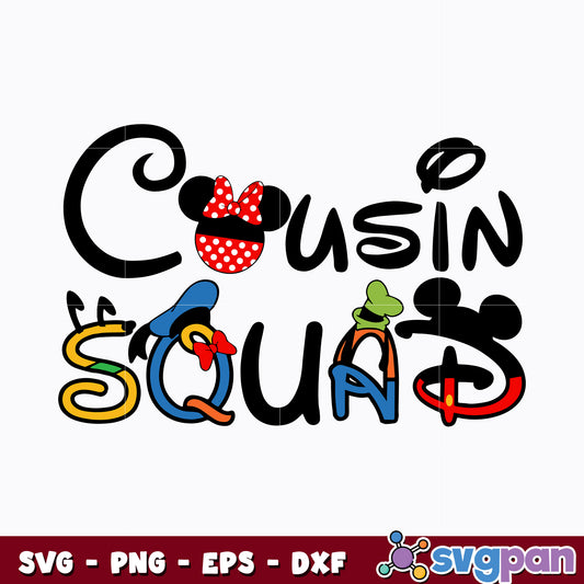 Minnie mouse cousin squad svg