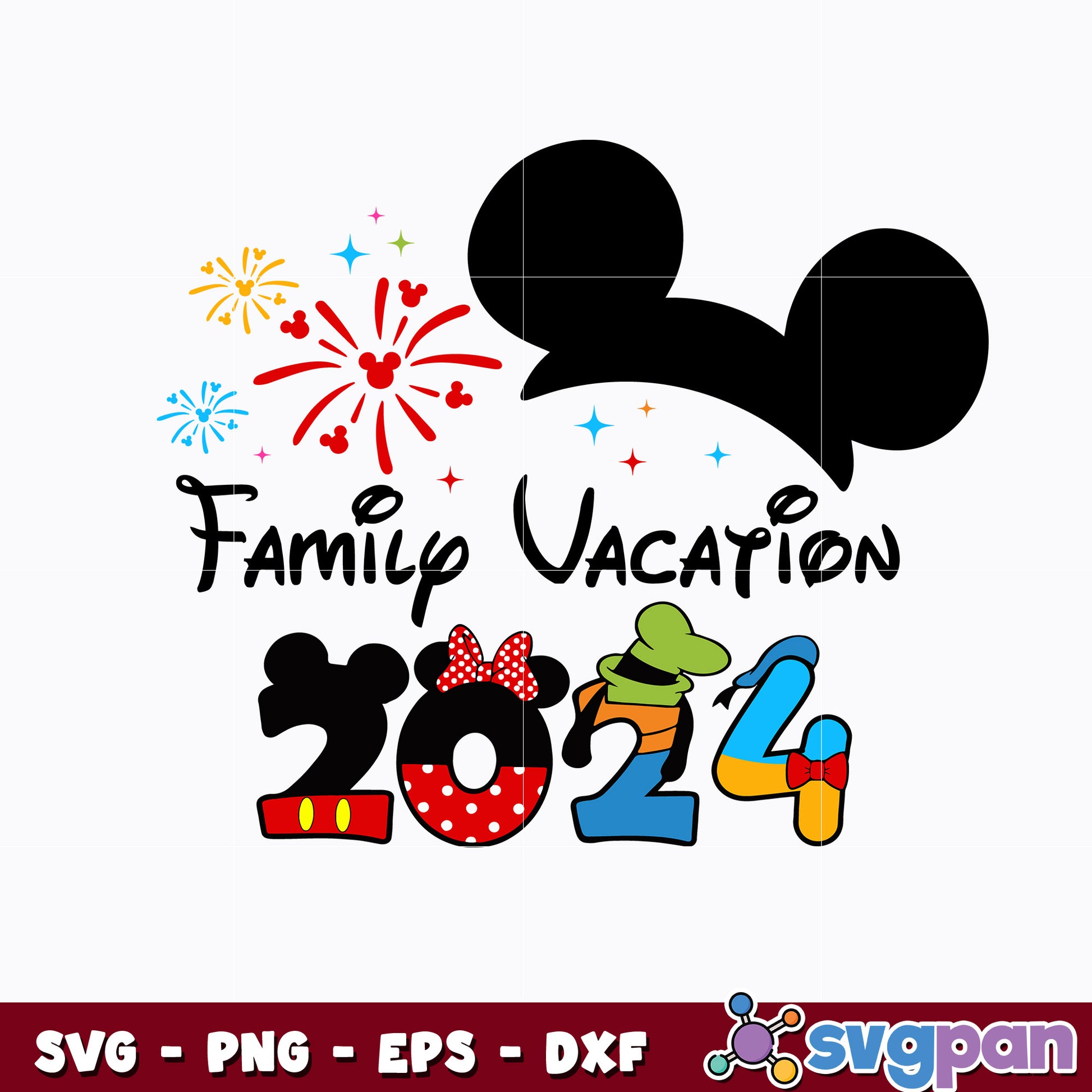 Mickey family vacation 2024 disney svg