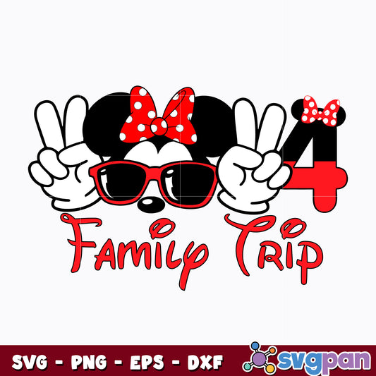 Minnie head family trip svg