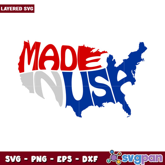 Made in USA SVG design for crafts, perfect for patriotic projects