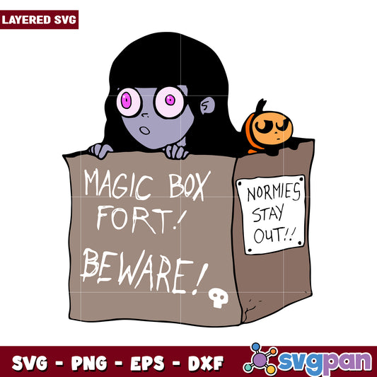 Magic Box Fort Illustration, Beware Normies Stay Out Design SVG